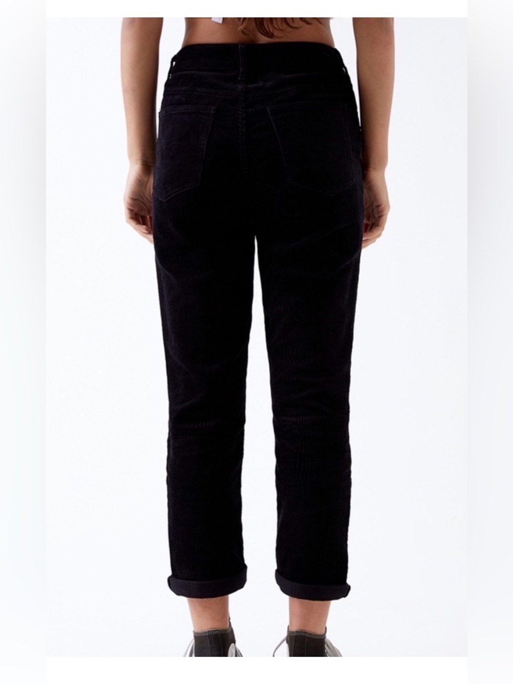 90s, PacSun Women’s Black Corduroy Mom Pants Size 28 Everyday, baggy, Goth - Picture 2 of 12